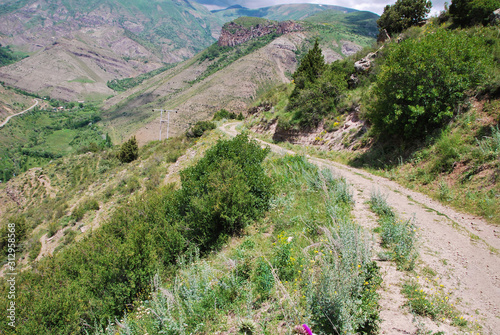 Selim mountain pass of Armenia. View of the mountains in area of Vardenyats pass (Selim), Armenia. Selim Pass Caravanserai is valuable example of these inns along Armenian Silk Road. Amazing panoramic photo