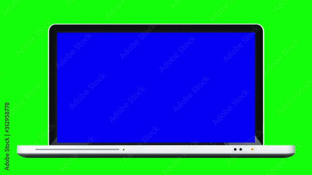 Laptop animation. Green screen. 2 videos in 1 file. Aluminum laptop spinning and opening. The blue display is perfect for tracking and adding your own photos or videos. More options in my portfolio. Laptop animation. Green screen. 2 videos in 1 file. Aluminum laptop spinning and opening. The blue display is perfect for tracking and adding your own photos or videos. More options in my portfolio.