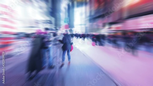 Walking through New York at night. Times Square. All logos and visible faces were blurred. More options in my portfolio.