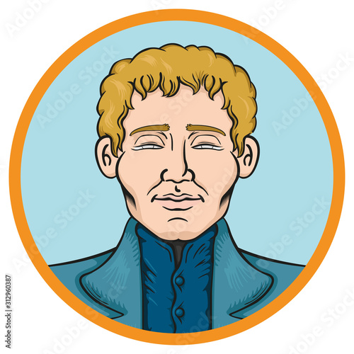 Louis Braille inventor of the braille reading system for the visually impaired. Ideal for educational and institutional materials