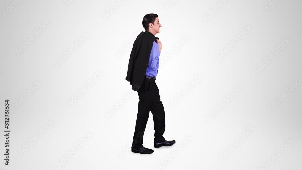 Businessman walking with alpha matte. 2 in 1. Loopable. Lateral and frontal view. More options in my portfolio. Businessman walking with alpha matte. 2 in 1. Loopable. Lateral and frontal view. More options in my portfolio.
