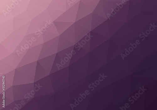 Abstract pink-violet polygonal background of geometric shapes. Retro triangle background. Colorful mosaic pattern. Geometric background in Origami style with gradient.  Low poly background of triangle