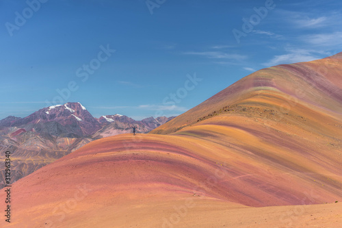 Rainbow mountains from Ausangate trek in Peru