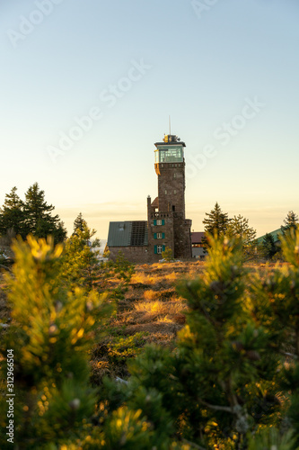 Tower at the highest point in the Black Forest Hornisgrinde, Baden-Wuerttemberg, Germany