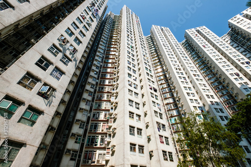 residential building facade, real estate exterior, HongKong