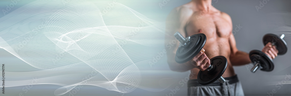 © thodonal - Athletic man; panoramic banner © thodonal - Athletic man; panoramic banner