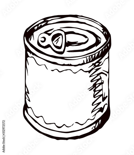 Fish Can. Vector drawing icon