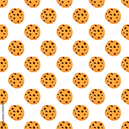 Illustration on theme big set identical biscuit, kit colorful pastry cookie