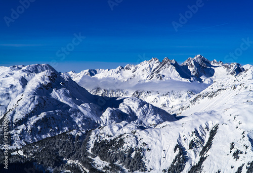 Beautiful Austrian Alps with blue skies near St. Anton in December 2019 © Jack Krier