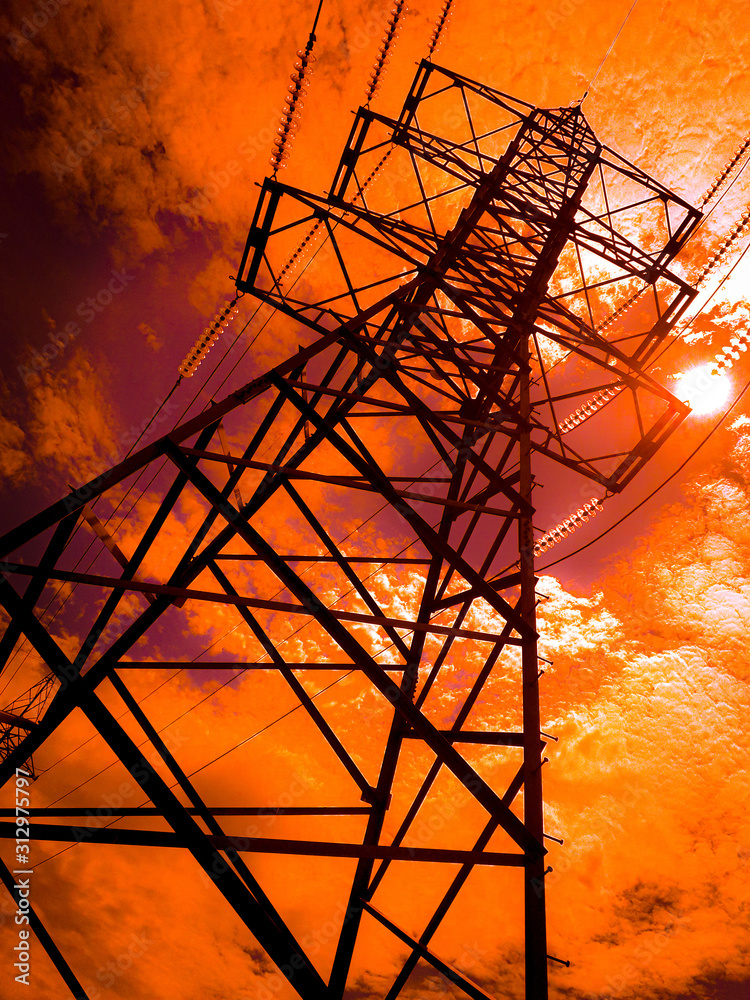 power lines at sunset power lines at sunset
