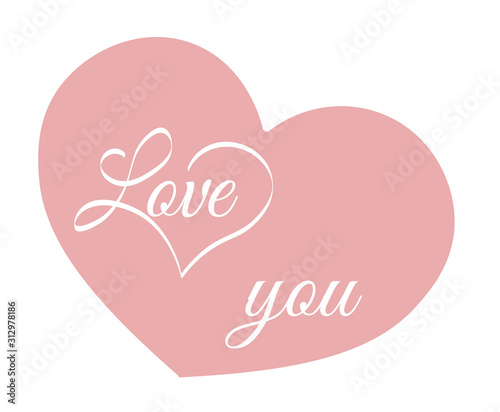 Heart with text Love you