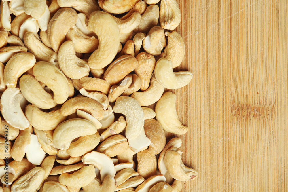 Background formed with cashew nuts Background formed with cashew nuts