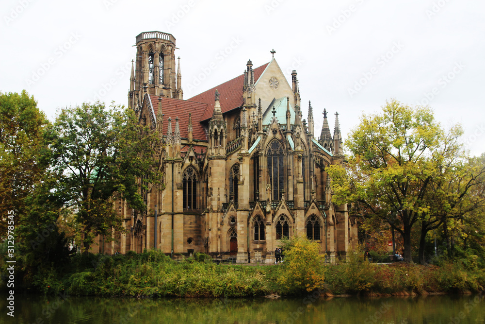 Fototapeta premium Johanneskirche am Feuersee, Stuttgart, Germany