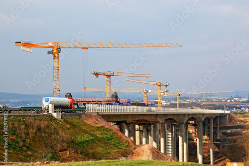 Autobahn Brückenbau bei Limburg