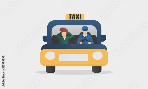 taxi car service,taxi driver Pick up a man passengers into city.