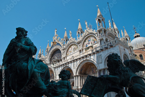 Venice, Italy: Scluptures in front of the Basilica of St Mark's © Olaf