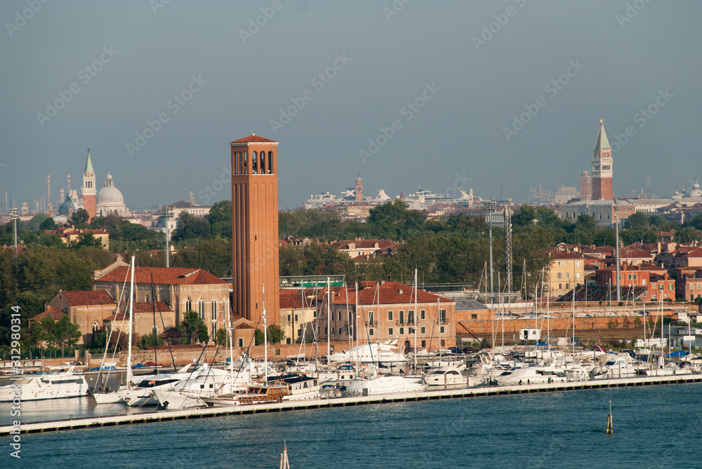 Venice, Italy: the tower of the church Sant'Elena