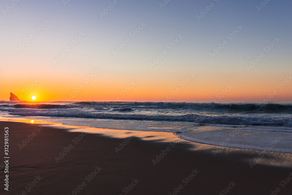 Sunset on Adraga Beach, Power of Nature, Sintra, Portugal