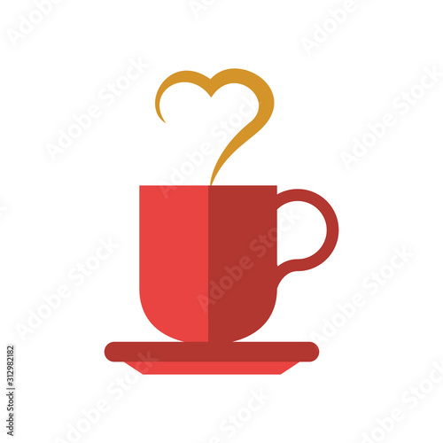 happy valentines day coffee cup with heart