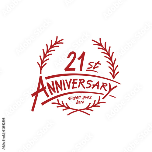21 years design template. Twenty first years logo. Vector and illustration. 