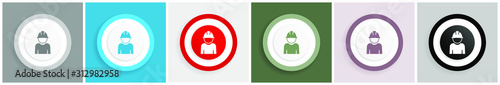Engineer icon, worker, manager, employe vector illustrations in 6 colors options for web design and mobile applications in eps 10