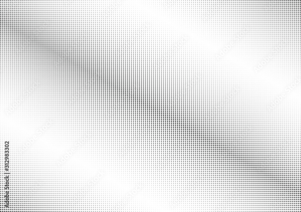 Abstract halftone dotted background. Monochrome futuristic grunge pattern, stars.  Vector modern optical pop art texture for posters, site, postcard, cover, labels, vintage sticker, mock-up layout.