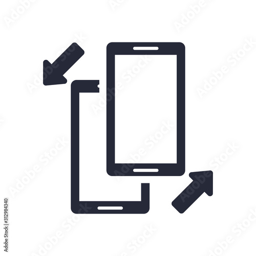 smartphones devices with arrows indexing