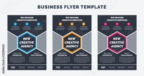 Corporate Flyer Layout with Colorful Elements