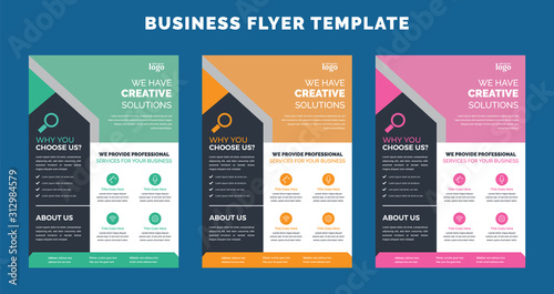 Corporate Flyer Layout with Colorful Elements