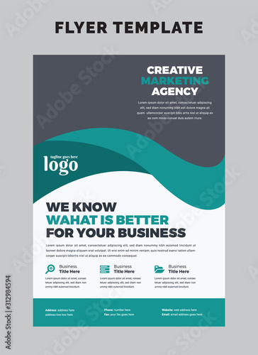 Corporate Flyer Layout with Colorful Elements