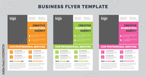 Corporate Flyer Layout with Colorful Elements