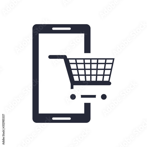 smartphone device with shopping cart