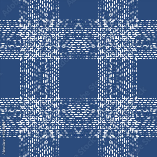 Dip Batik Ogee Vector Seamless Pattern. Blue Rustic Chevron Uzbek Texture. Cold Handmade Chevron Design. Boho Indigo Tribal Ornament.