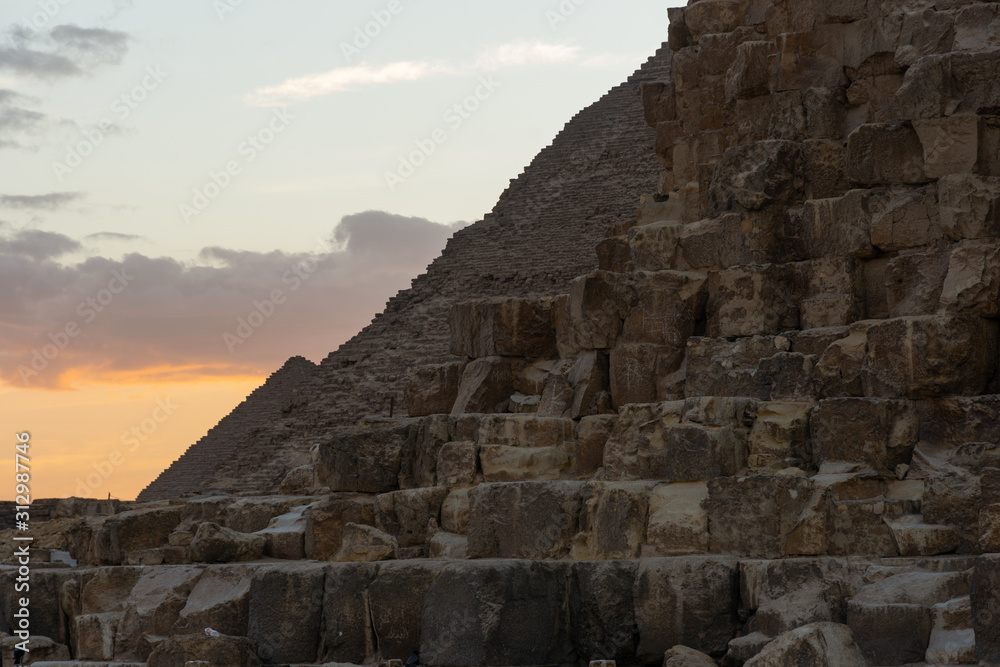 Slopes of all three big pyramids of Giza pyramid complex