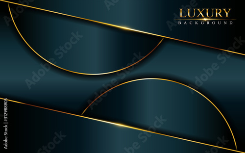 Luxurious dark background combine with golden lines and textured overlap layer design