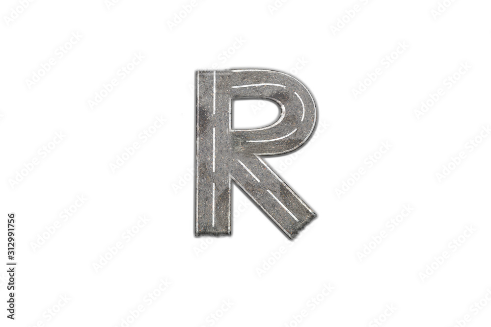 Paved road in the form of the English letter 