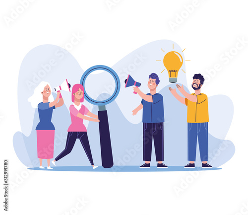 elegant business people workers characters