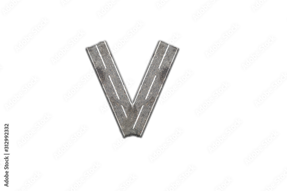 Paved road in the form of the English letter Paved road in the form of the English letter