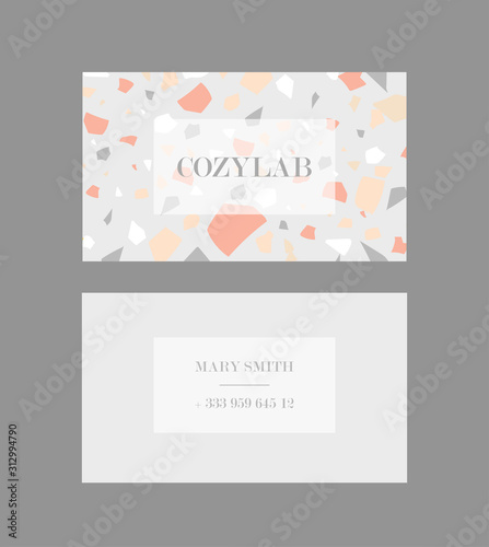 Vector modern feminine business card template. 