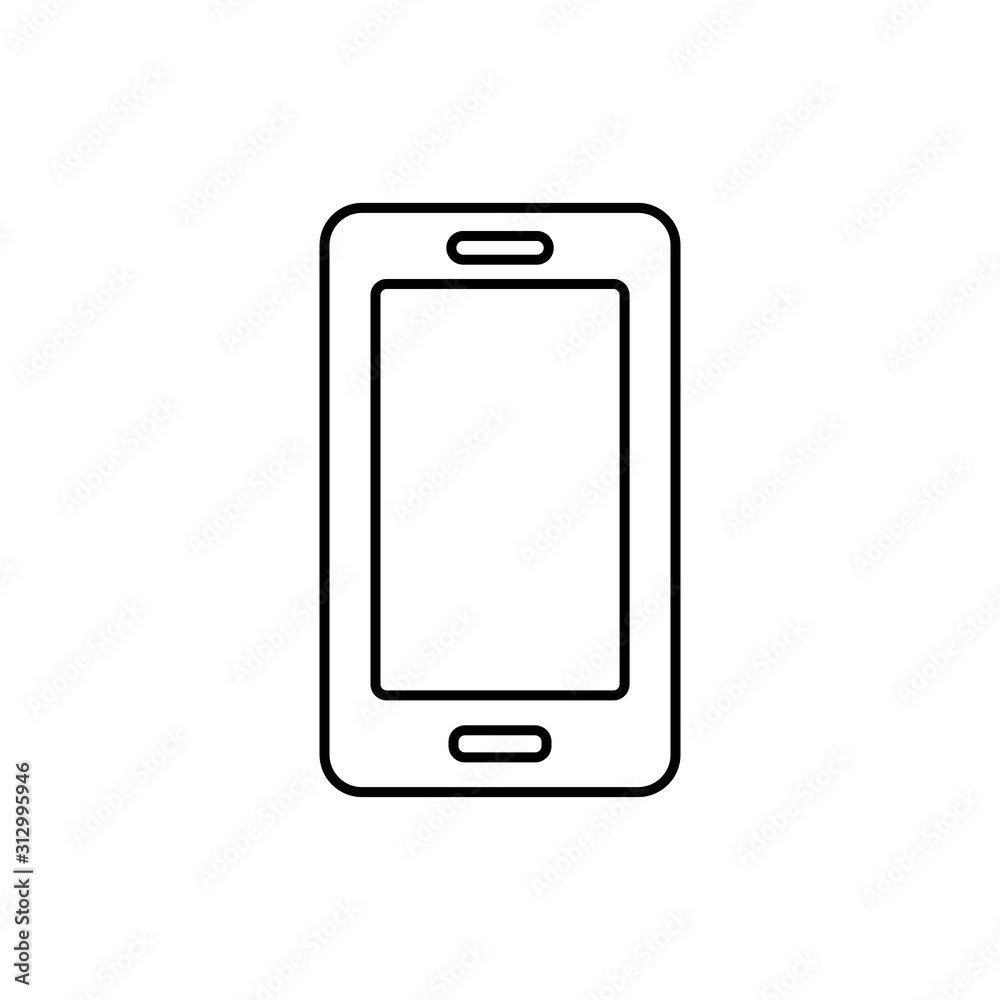 smartphone, mobile, phone, cell vector icon. Outline vector icon