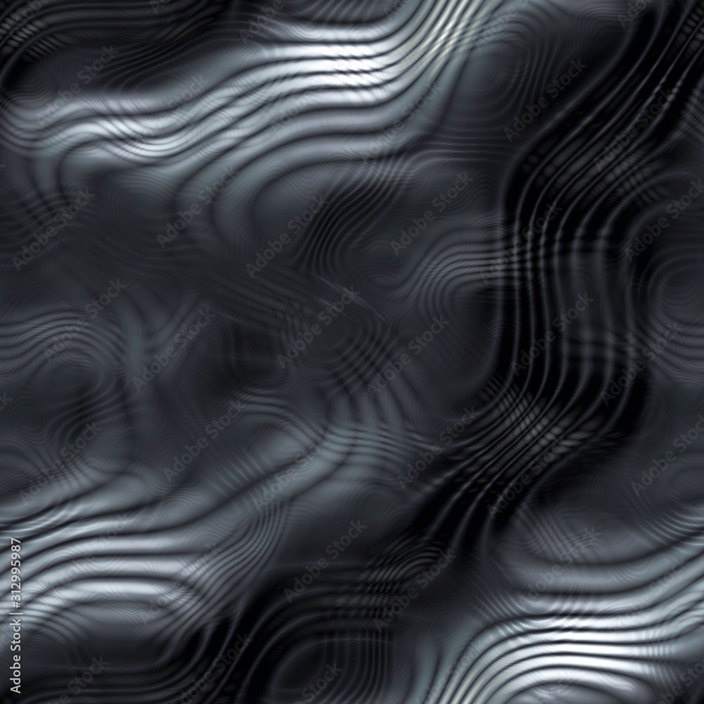 Delicate black and white wavy seamless abstract pattern background