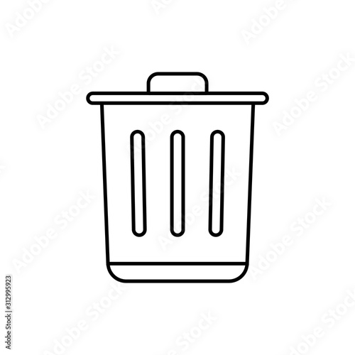 delete, bin, rubbish vector icon. Outline vector icon