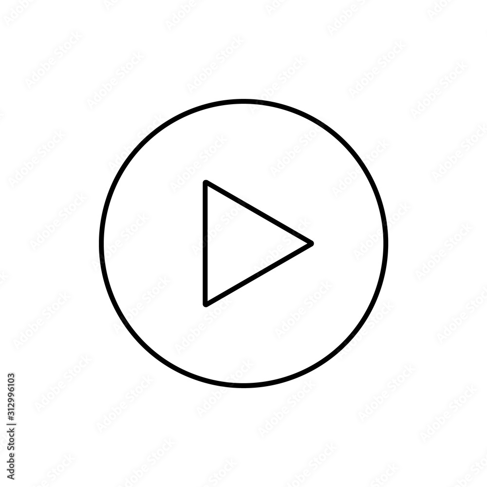 video, play, music, button vector icon. Outline vector icon video, play, music, button vector icon. Outline vector icon