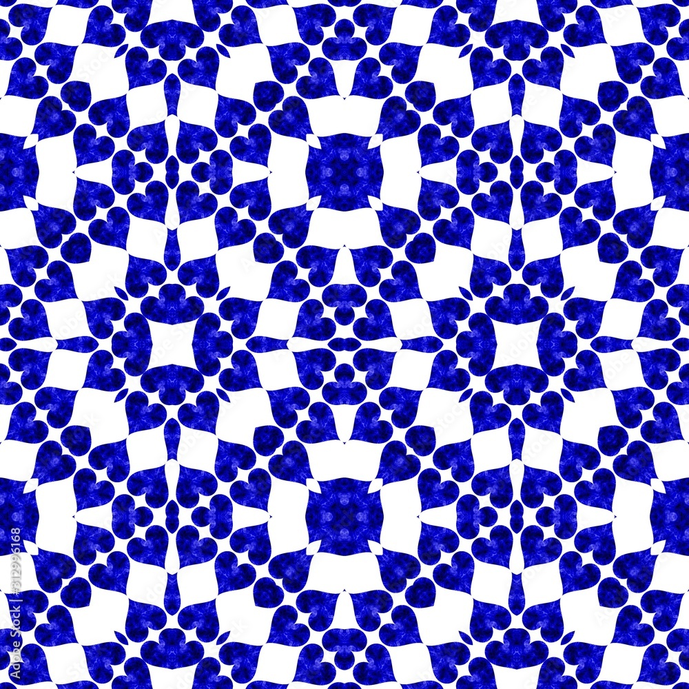Beautiful blue and white seamless fabric design pattern Beautiful blue and white seamless fabric design pattern