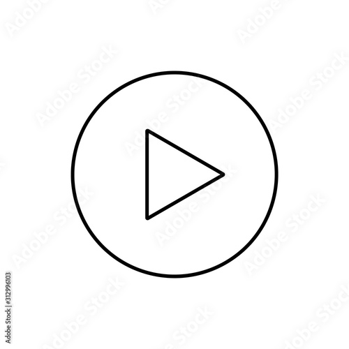 video, play, music, button vector icon. Outline vector icon