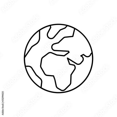 world, earth, globe vector icon. Outline vector icon