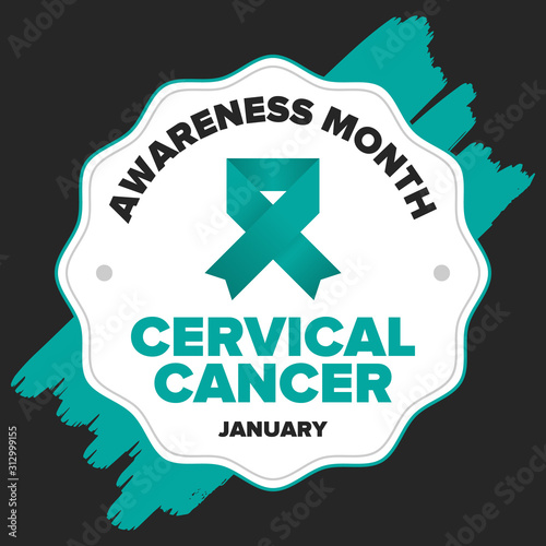 Wallpaper Mural Cervical Cancer Awareness Month. Celebrate annual in January. Woman healthcare. Girl solidarity. Cancer prevention. Female disease. Medical healthcare concept. Poster, banner and background. Vector Torontodigital.ca
