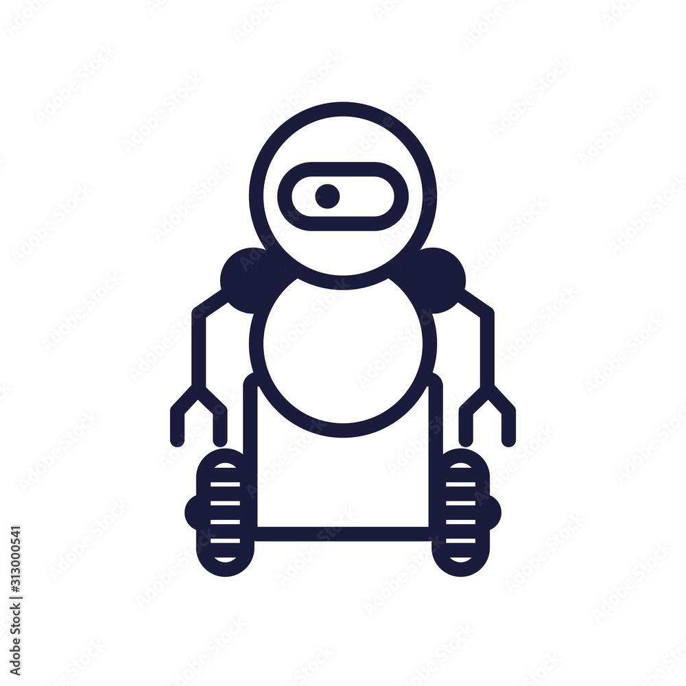robot with wheels cyborg isolated icon robot with wheels cyborg isolated icon