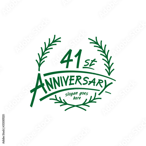 41 years design template. Forty first years logo. Vector and illustration. 