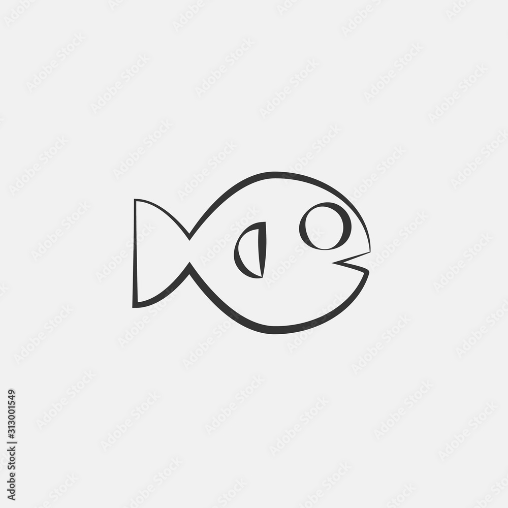 Obraz premium fish icon vector illustration sign